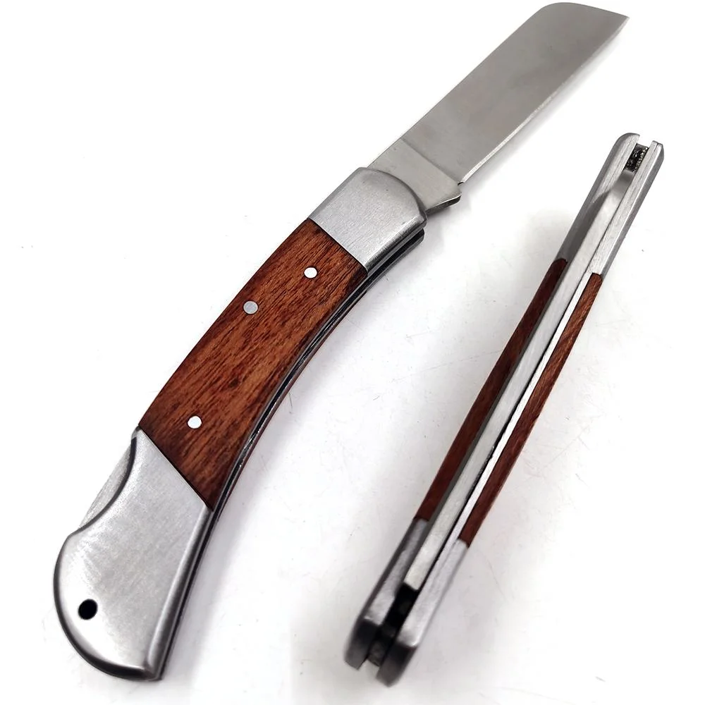 Pk-1119W 4.25 Inches Classical Lockback Style Rosewood Inlaid Handle Schwarzwolf Folding Pocket Knife