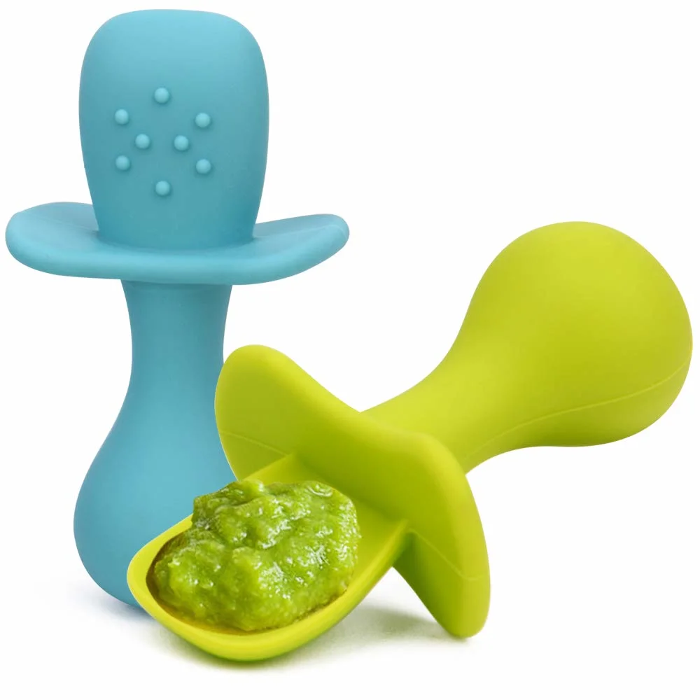 BPA Free Silicone Feeding Dinner Training Spoon for Kids