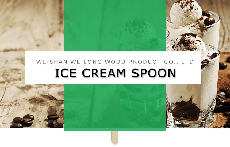 Disposable Clear Birch Wood Tasting Ice Cream Spoon