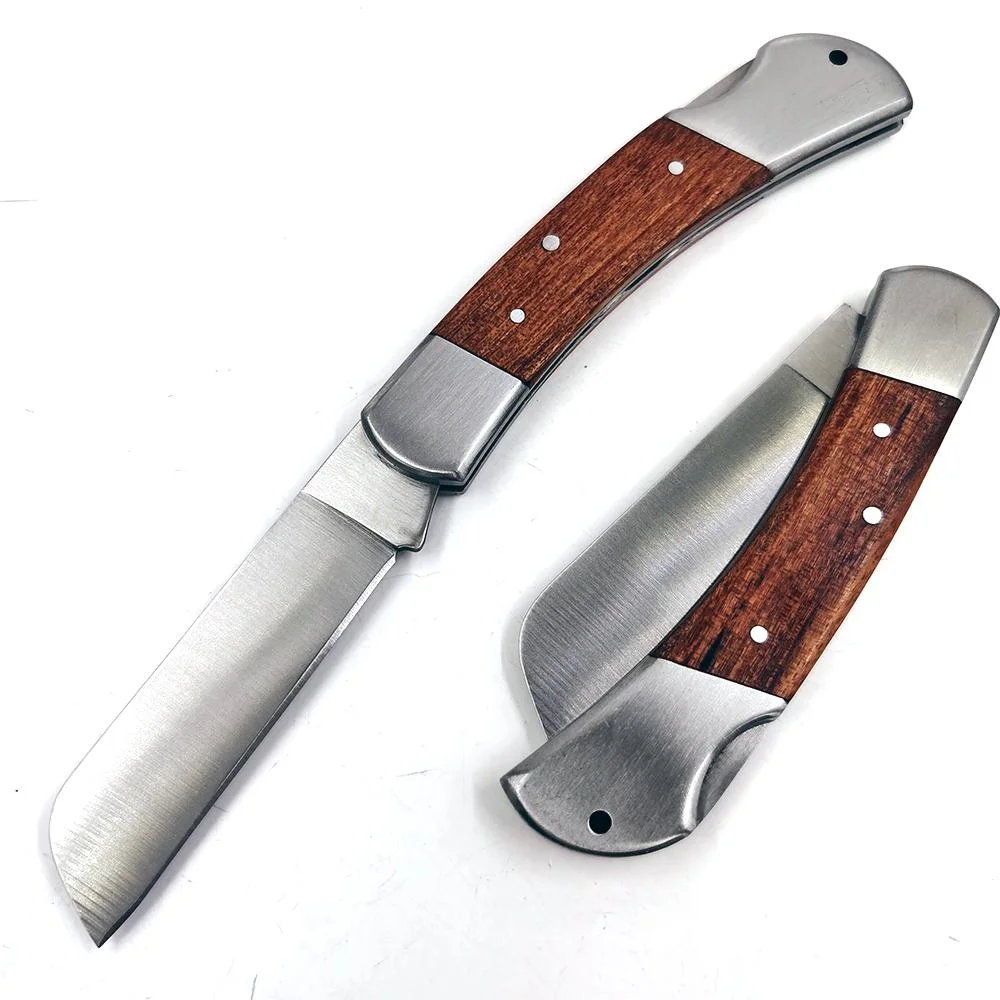 Pk-1119W 4.25 Inches Classical Lockback Style Rosewood Inlaid Handle Schwarzwolf Folding Pocket Knife